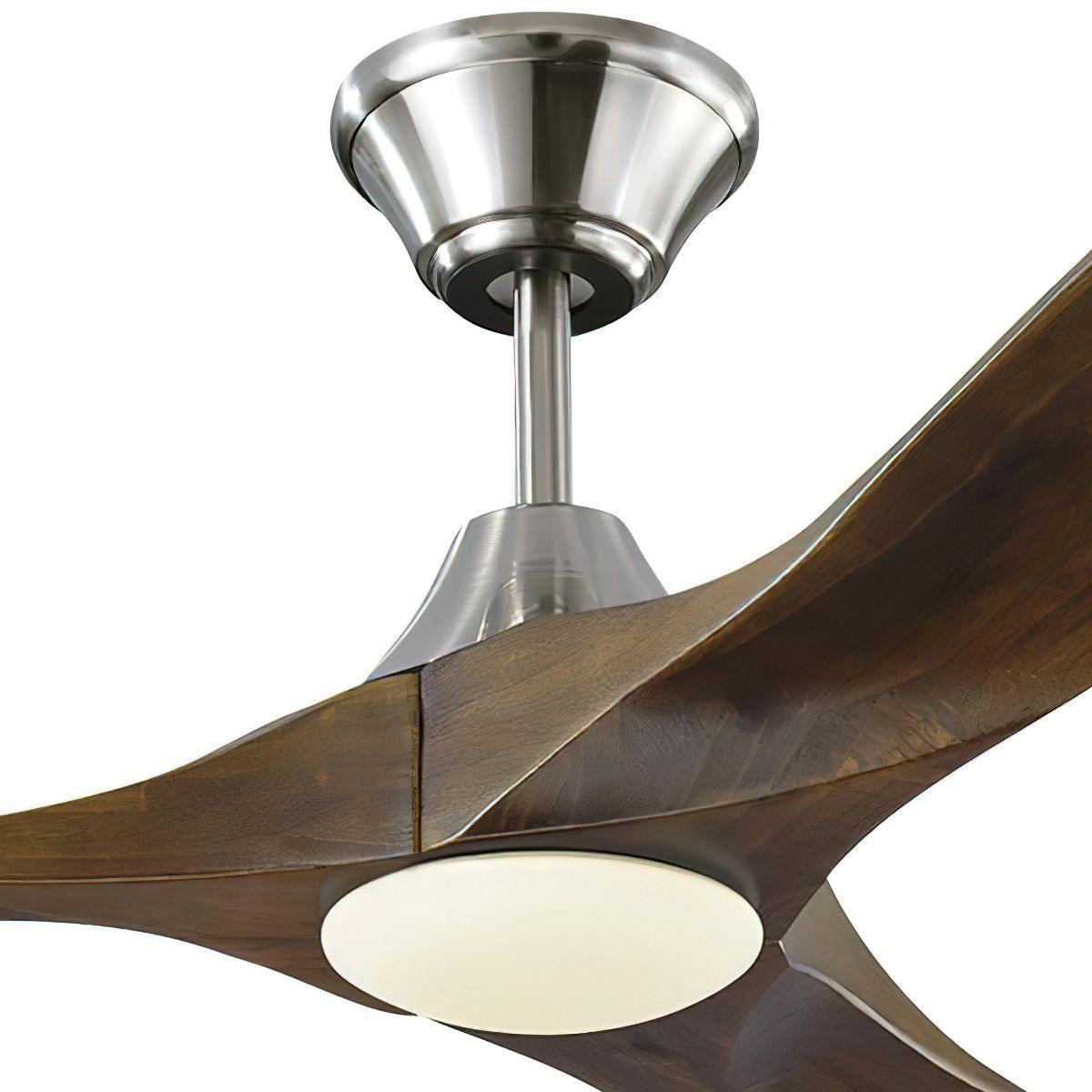 Maverick Max 70 Inch Steel and Walnut LED Large Ceiling Fan with Light and Remote - Bees Lighting