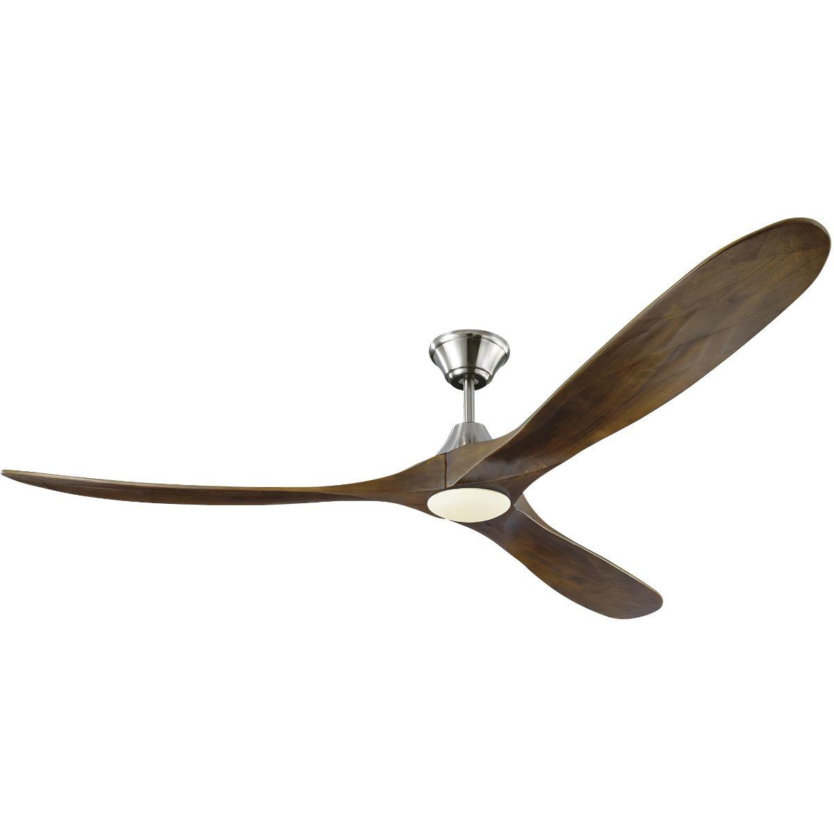 Maverick Max 70 Inch Steel and Walnut LED Large Ceiling Fan with Light and Remote - Bees Lighting