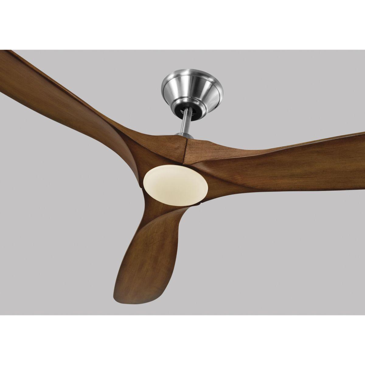 Maverick Max 70 Inch Steel and Koa LED Large Ceiling Fan with Light and Remote - Bees Lighting