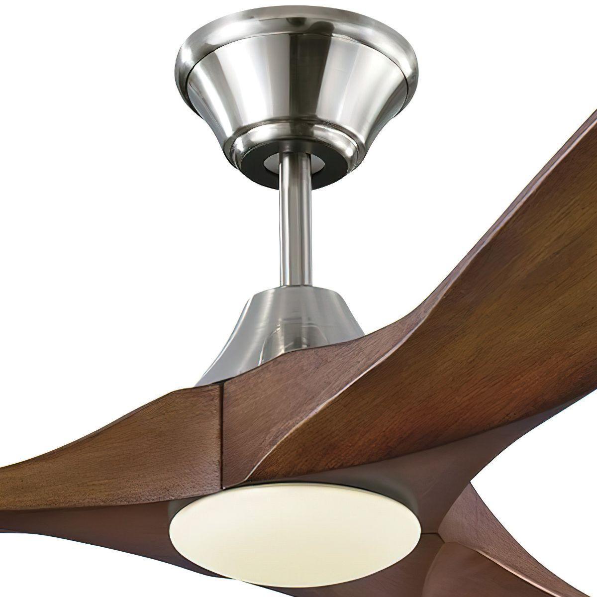 Maverick Max 70 Inch Steel and Koa LED Large Ceiling Fan with Light and Remote - Bees Lighting