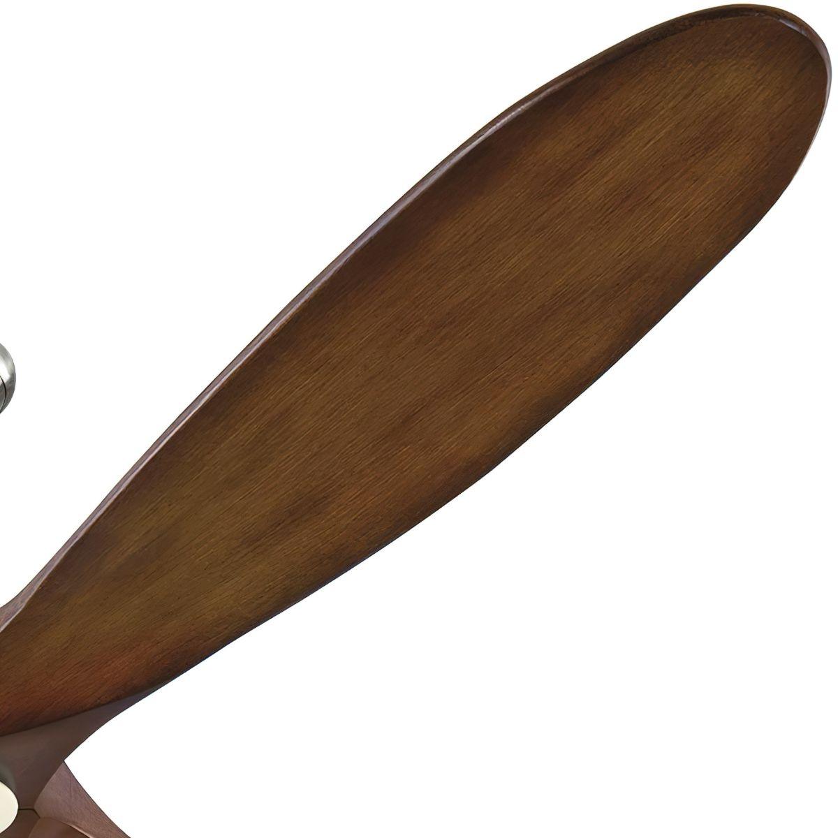 Maverick Max 70 Inch Steel and Koa LED Large Ceiling Fan with Light and Remote - Bees Lighting