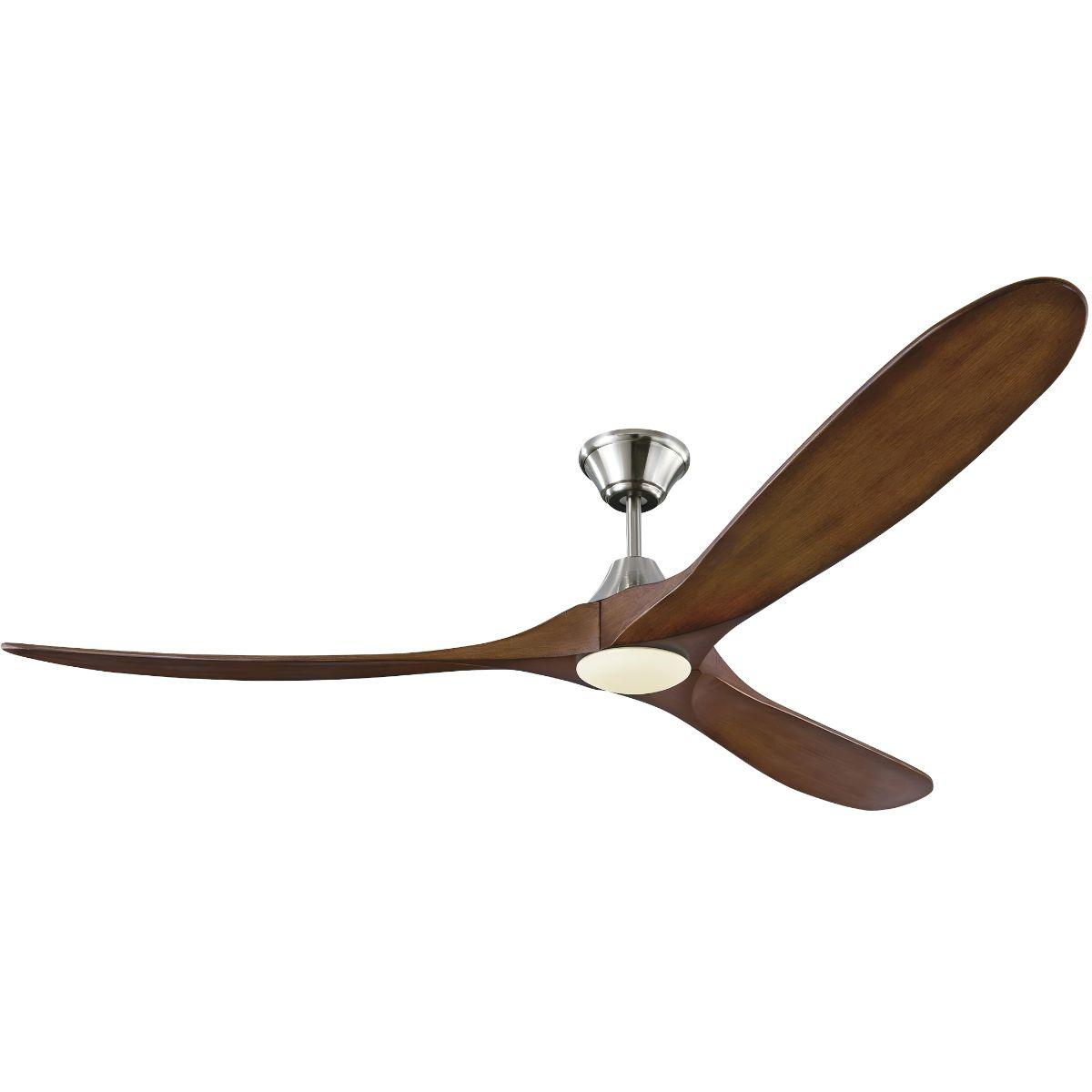 Maverick Max 70 Inch Steel and Koa LED Large Ceiling Fan with Light and Remote - Bees Lighting