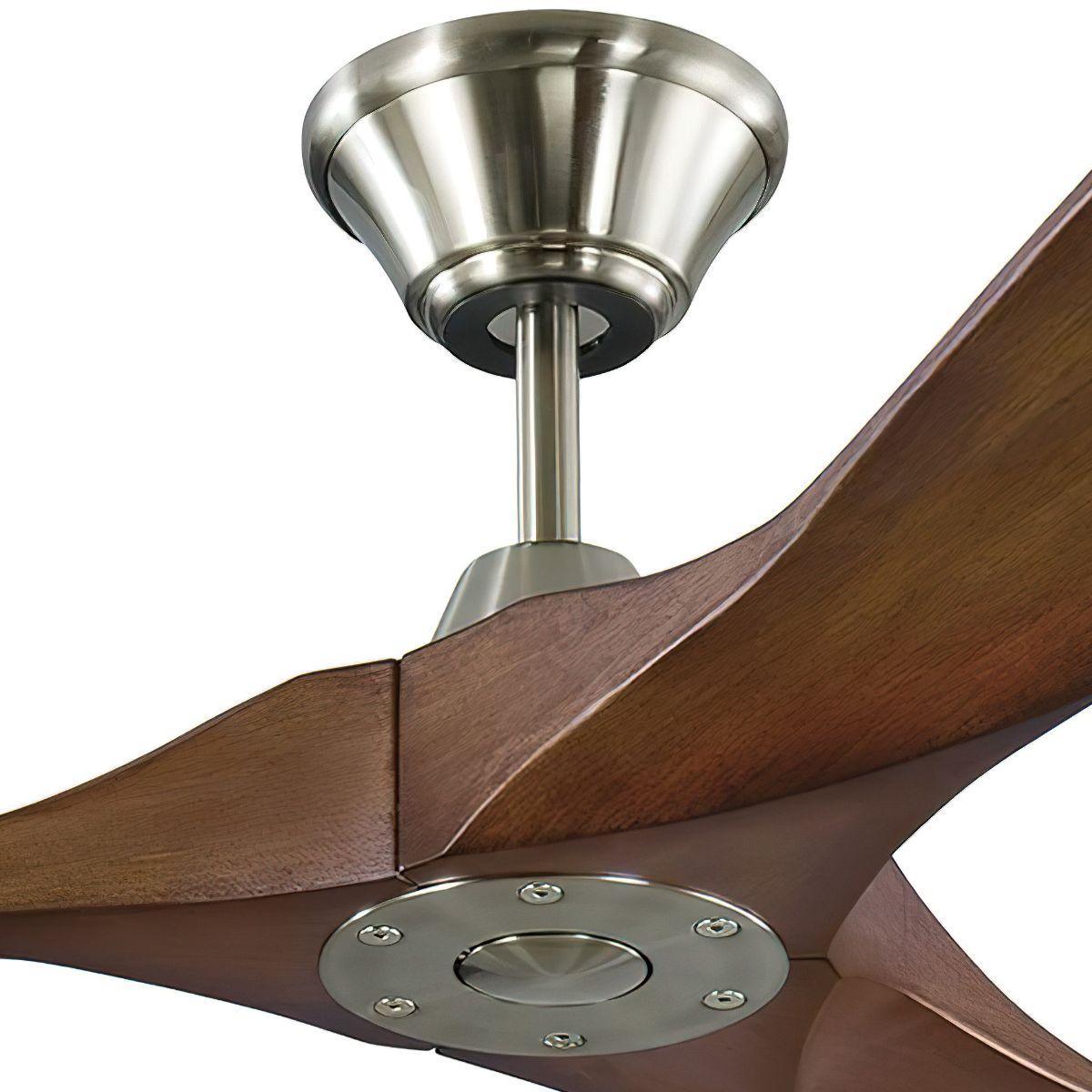 Maverick Max 70 Inch Steel and Koa Large Ceiling Fan with Remote - Bees Lighting
