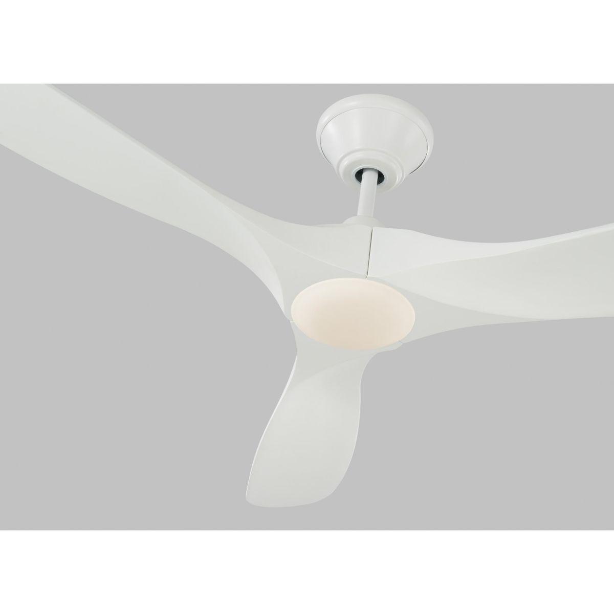 Maverick Max 70 Inch Matte White LED Large Ceiling Fan with Light and Remote - Bees Lighting