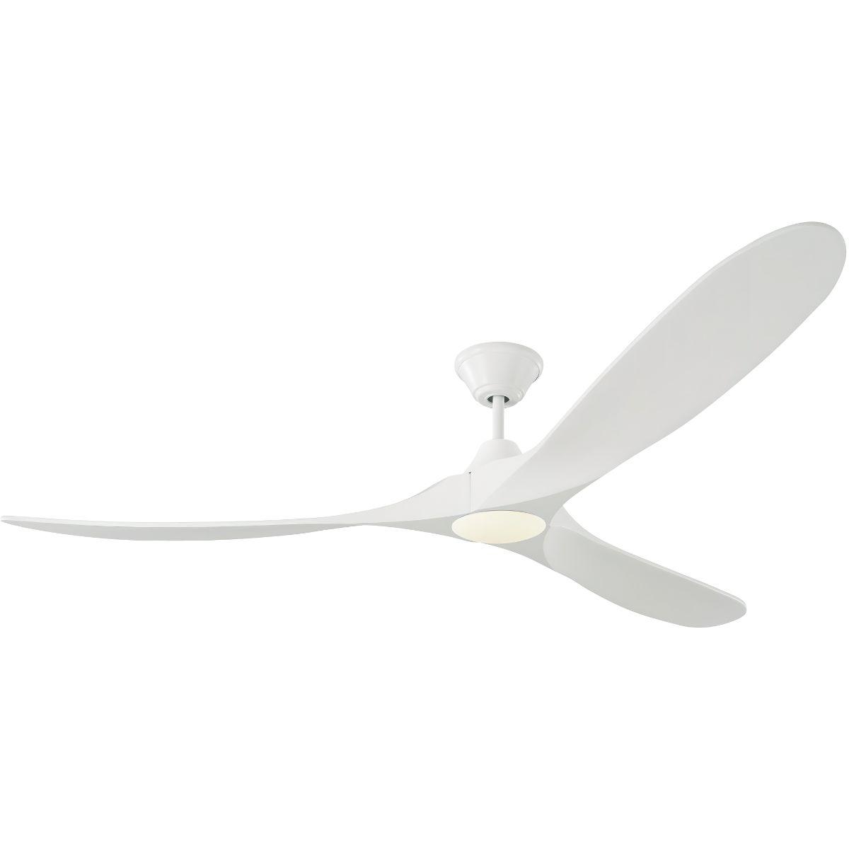 Maverick Max 70 Inch Matte White LED Large Ceiling Fan with Light and Remote - Bees Lighting