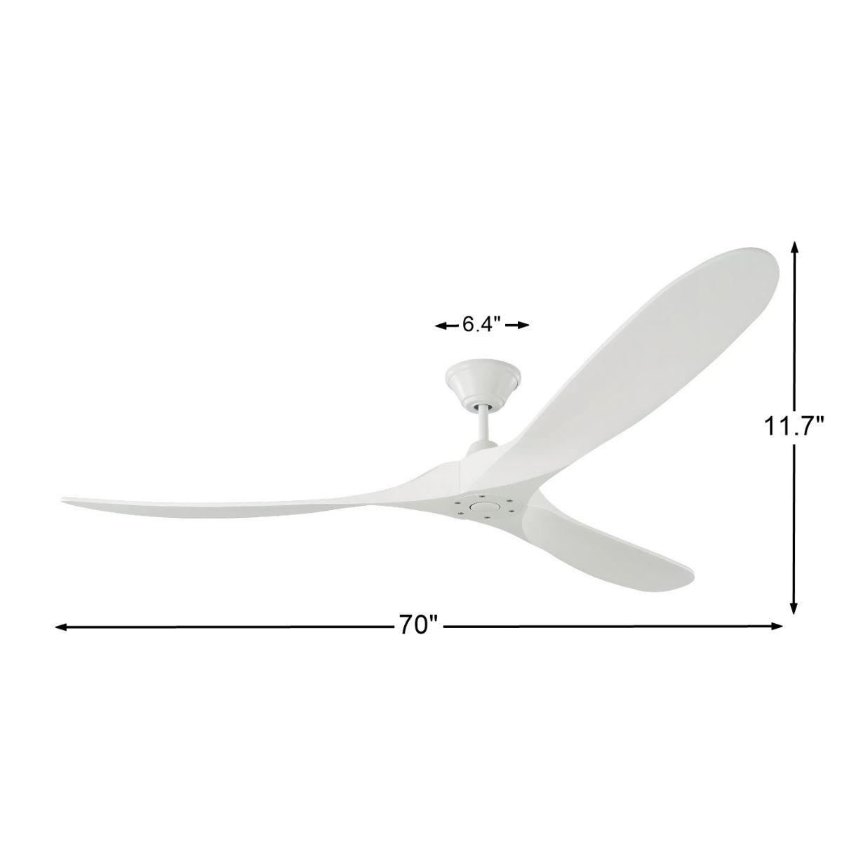 Maverick Max 70 Inch Matte White Large Ceiling Fan with Remote - Bees Lighting
