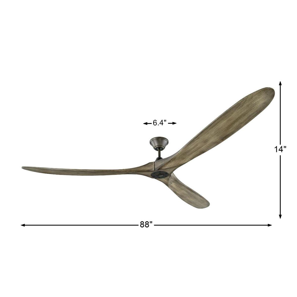 Maverick Super Max 88 Inch Aged Pewter Large Ceiling Fan with Remote - Bees Lighting