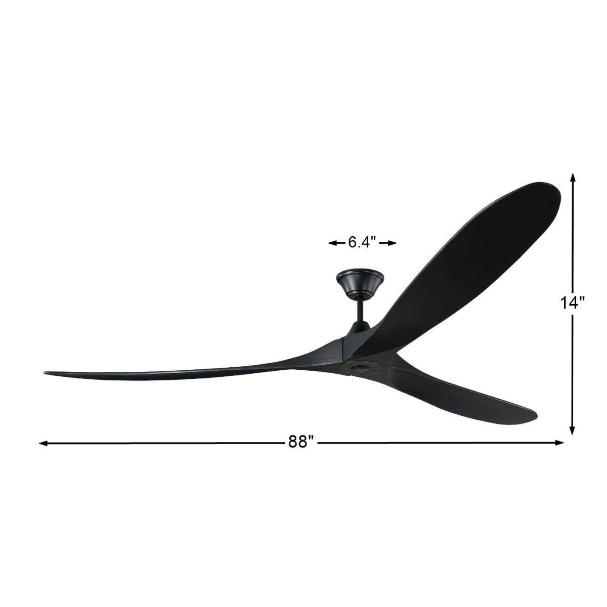 Maverick Super Max 88 Inch Matte Black Large Ceiling Fan with Remote - Bees Lighting