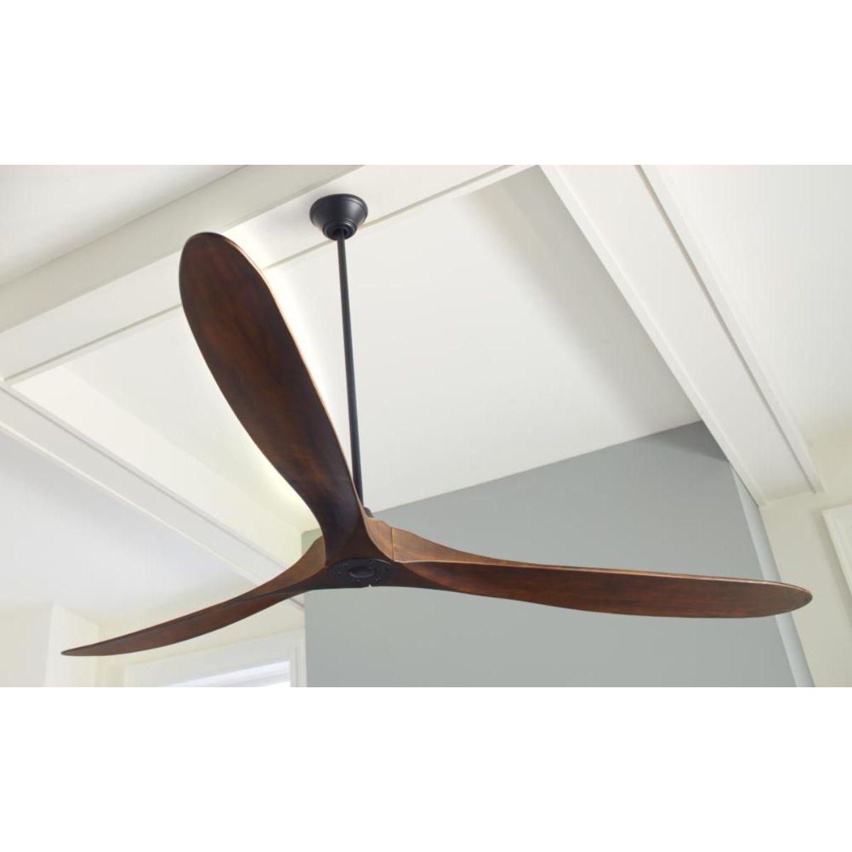Maverick Super Max 88 Inch Black and Walnut Large Ceiling Fan with Remote - Bees Lighting