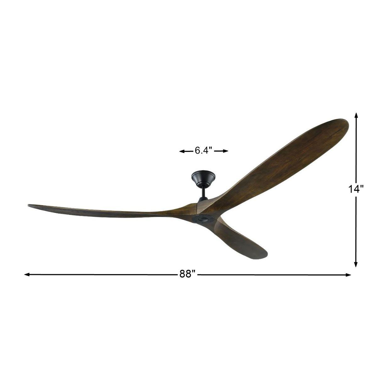 Maverick Super Max 88 Inch Black and Walnut Large Ceiling Fan with Remote - Bees Lighting
