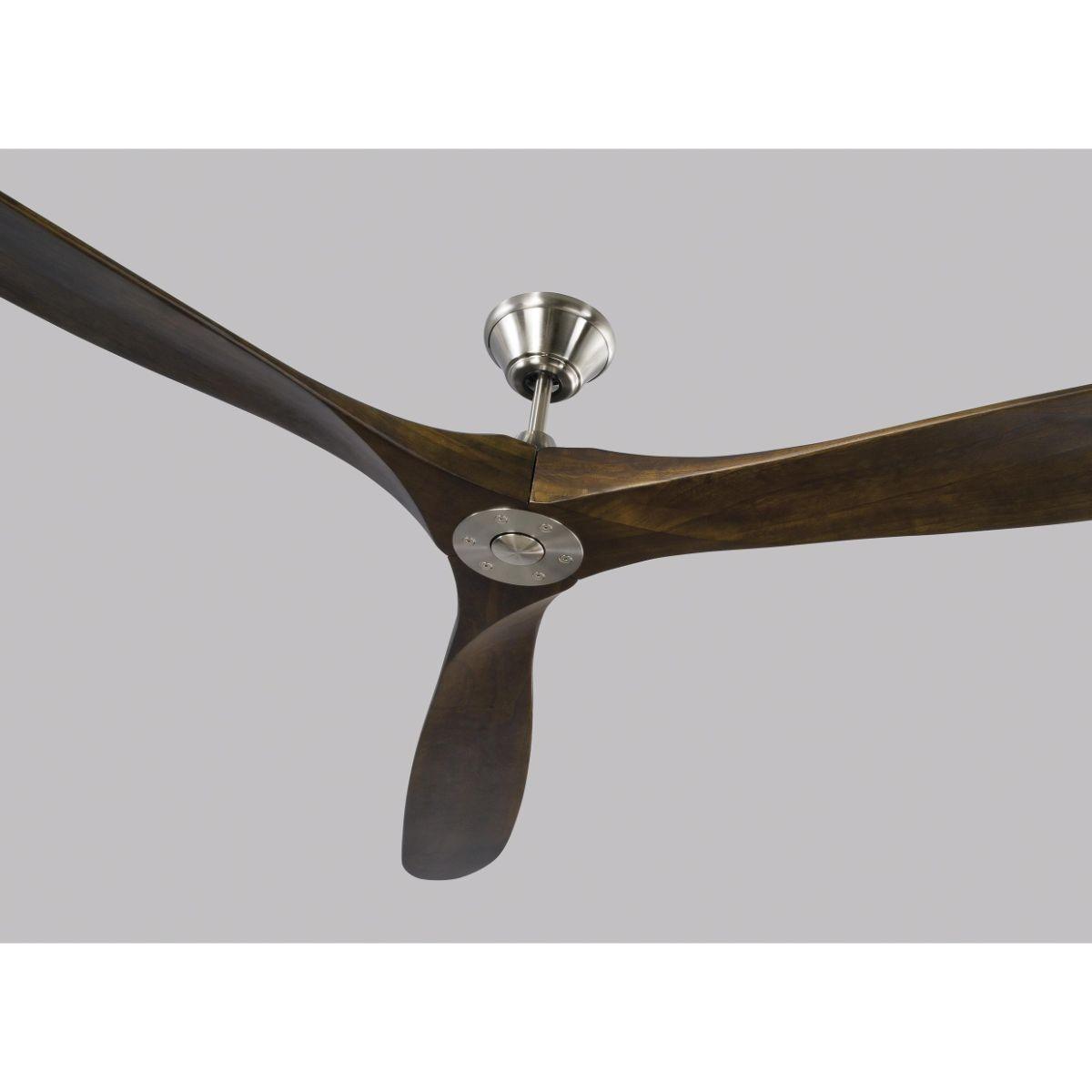 Maverick Super Max 88 Inch Steel and Walnut Large Ceiling Fan with Remote - Bees Lighting