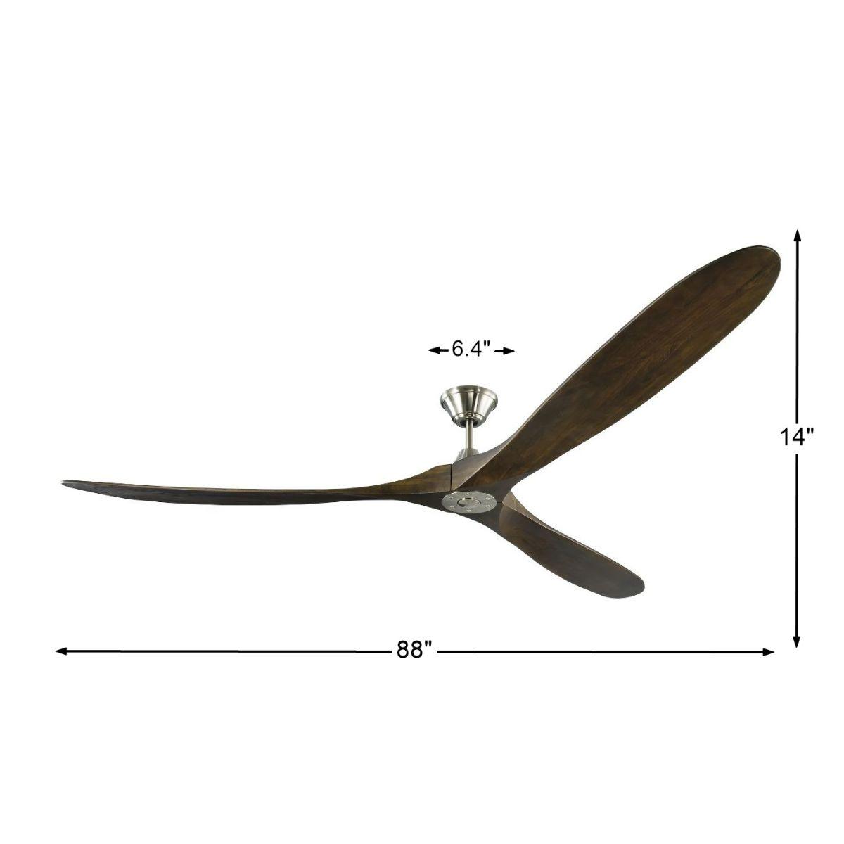 Maverick Super Max 88 Inch Steel and Walnut Large Ceiling Fan with Remote - Bees Lighting