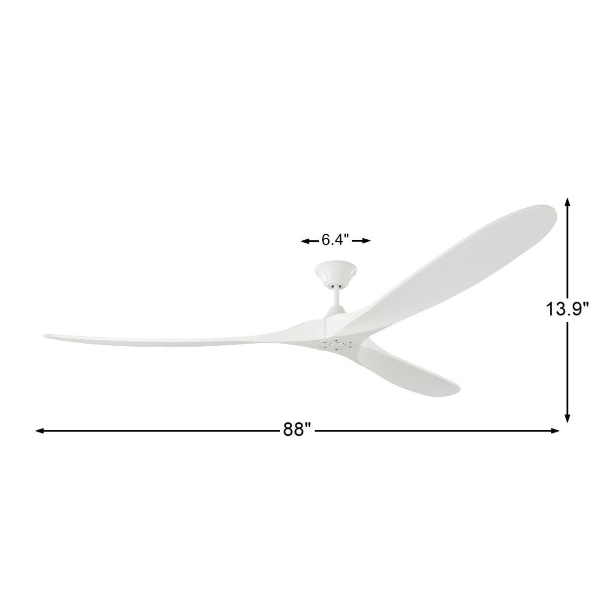 Maverick Super Max 88 Inch Matte White Large Ceiling Fan with Remote - Bees Lighting