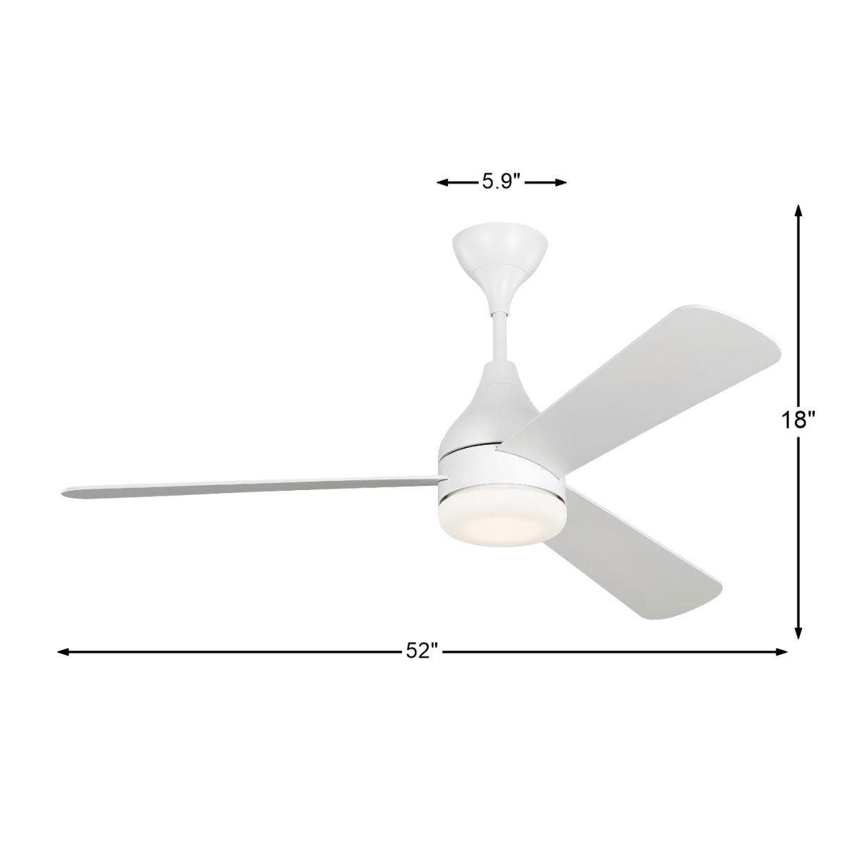 Streaming 52 Inch LED Outdoor Smart Ceiling Fan With Light And Remote