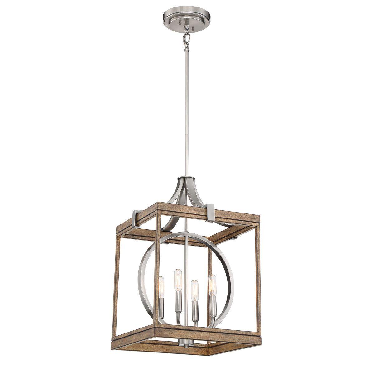 Country Estates 15 in. 4 Lights Pendant Light Brushed Nickel Finish - Bees Lighting