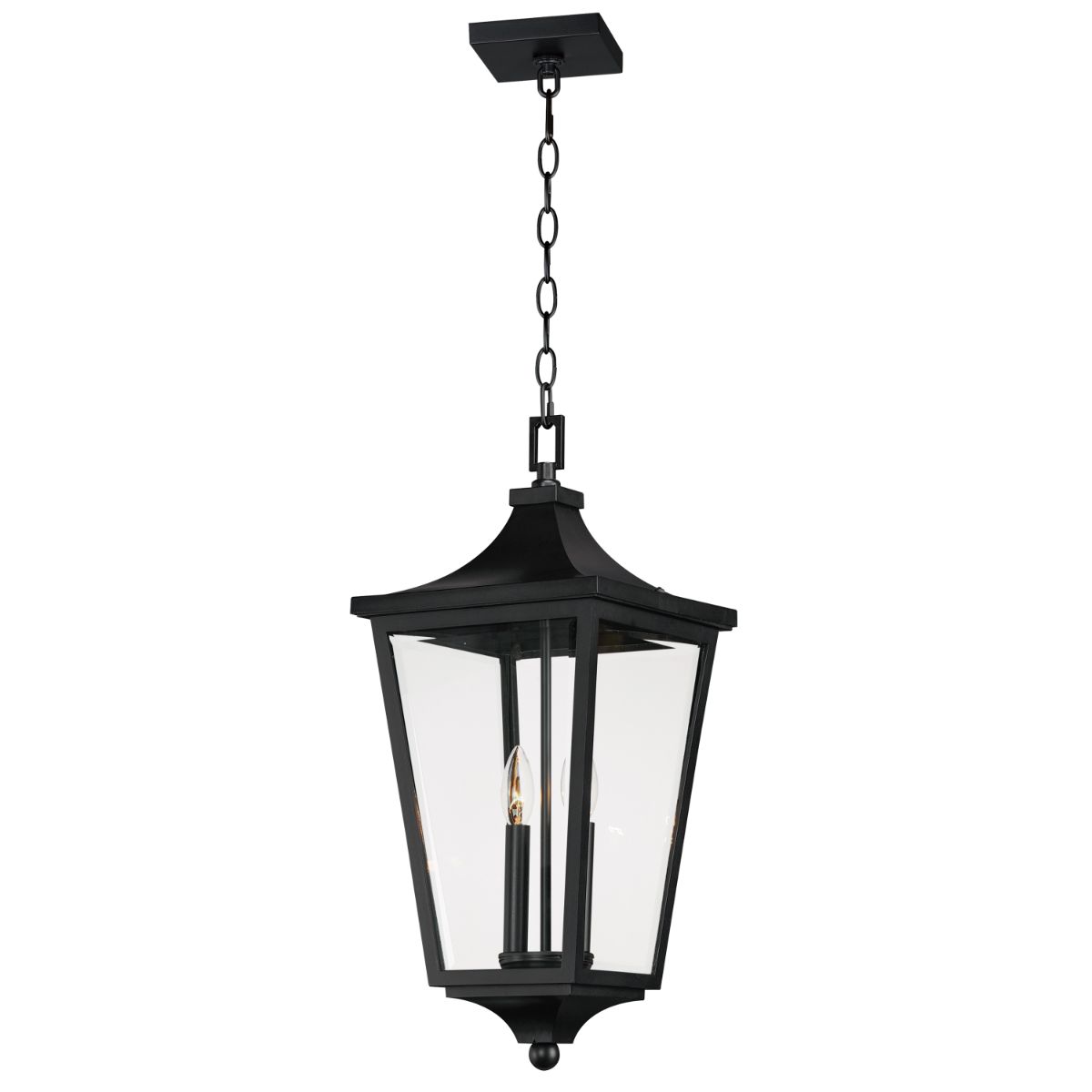 SUTTON PLACE VX 24 in. 2 Lights Outdoor Hanging Lantern Black finish - Bees Lighting