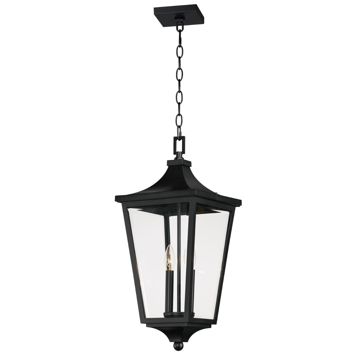 SUTTON PLACE VX 24 in. 2 Lights Outdoor Hanging Lantern Black finish