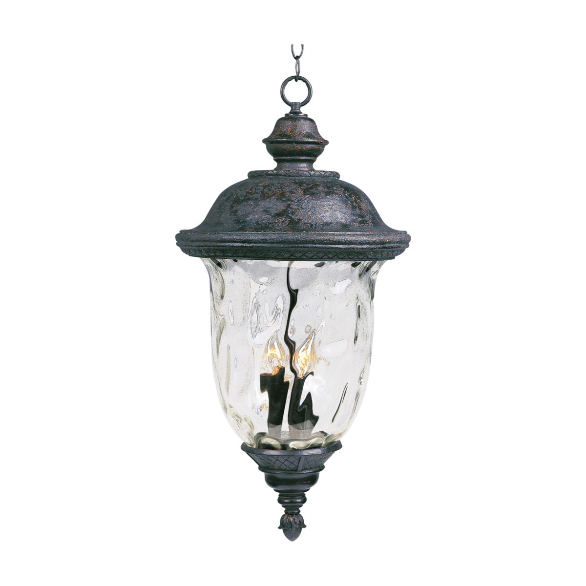 Carriage House VX 24 in. 3 Lights Outdoor Hanging Lantern Bronze Finish
