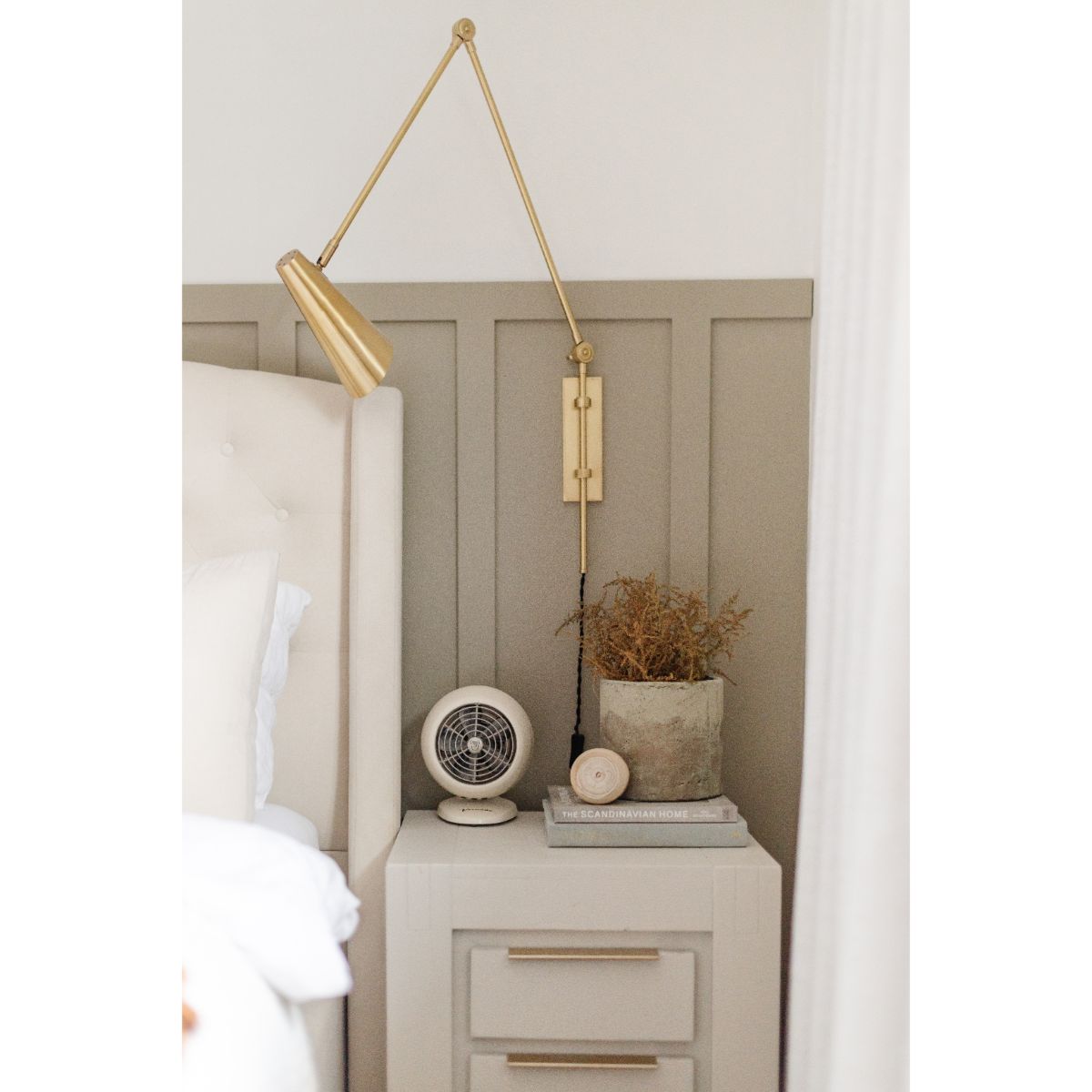 Lorne 26 in. Plug In Swing Arm Wall Sconce Aged Brass finish - Bees Lighting