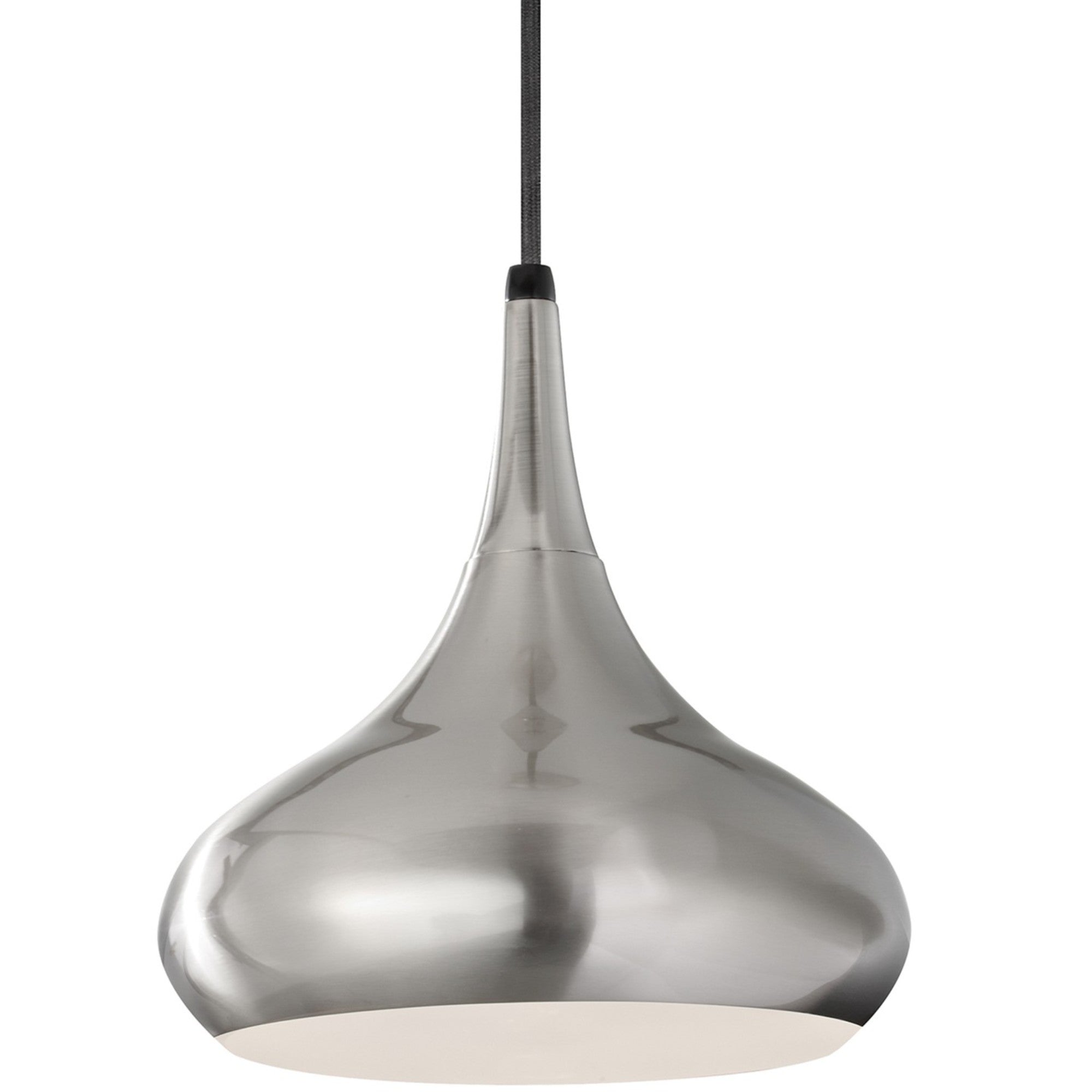 Belle 10" Medium Pendant, Brushed Steel Finish - Bees Lighting