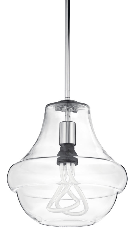 Everly 12 in. Pendant Light Chrome Finish Clear Glass - Bees Lighting