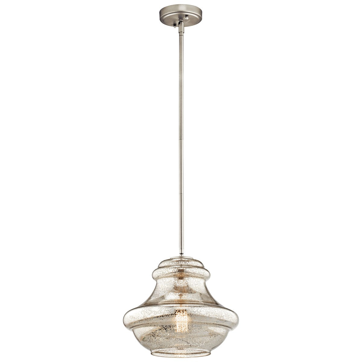 Everly 12 in. Pendant Light Nickel Finish Mercury Glass - Bees Lighting