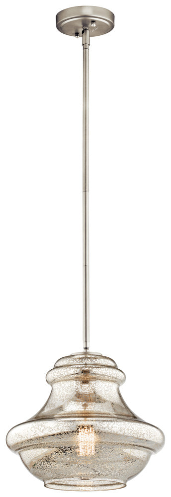 Everly 12 in. Pendant Light Nickel Finish Mercury Glass - Bees Lighting
