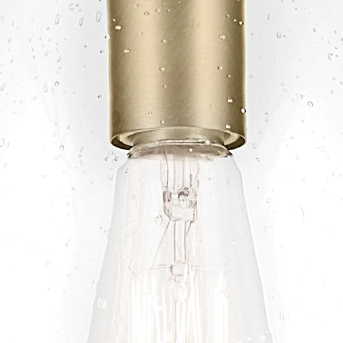 Everly 18" 1-Light Mini Pendant Light with Clear Seeded Glass, Natural Brass Finish - Bees Lighting