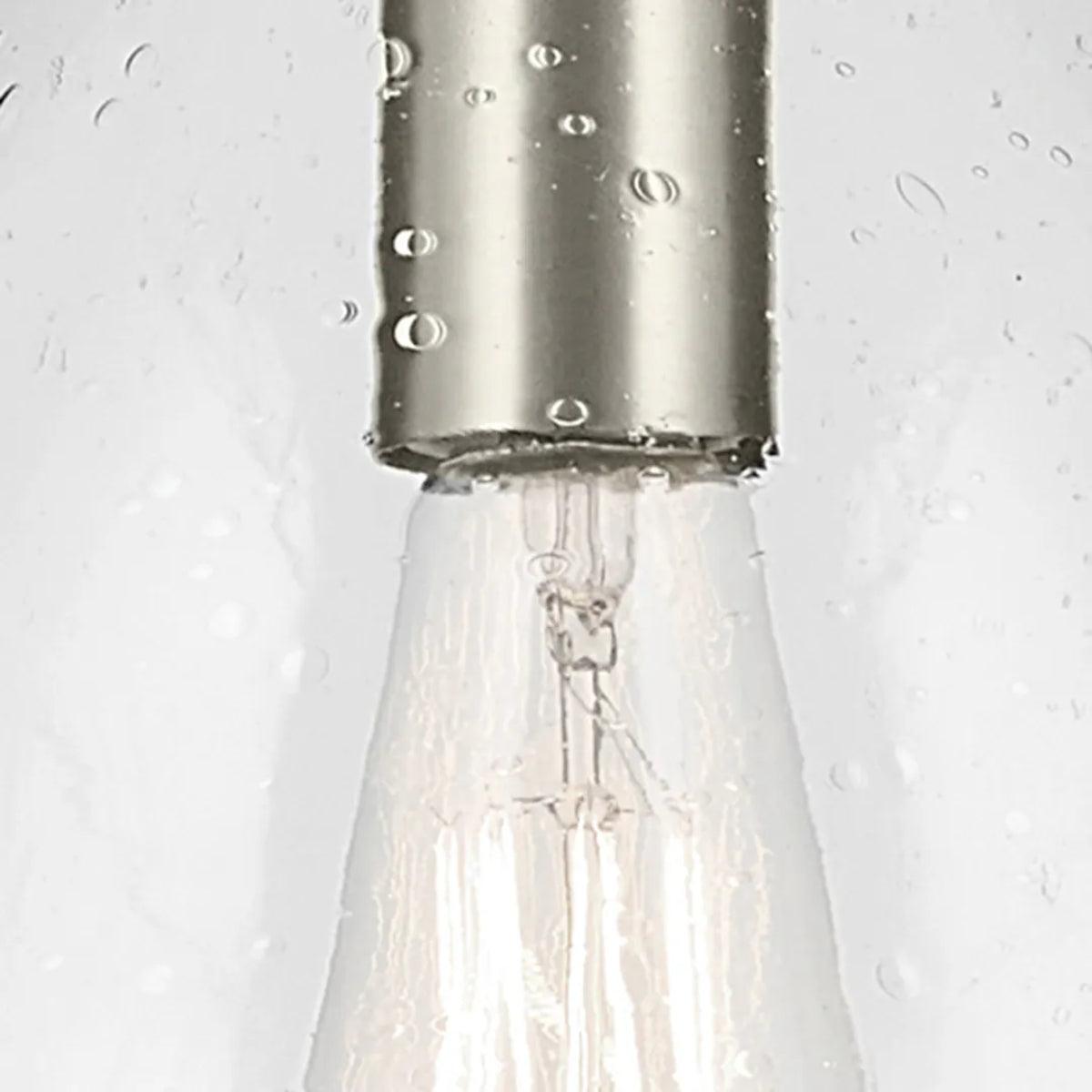 Everly 18" 1-Light Mini Pendant Light with Clear Seeded Glass, Brushed Nickel Finish - Bees Lighting