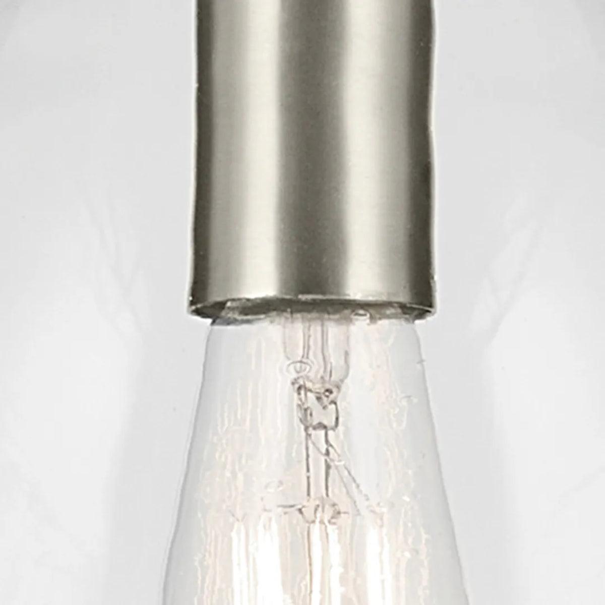 Everly 18" 1-Light Mini Pendant Light with Clear Glass, Brushed Nickel Finish - Bees Lighting