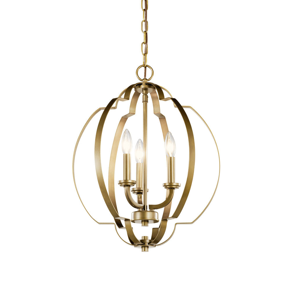 Voleta 17 in. 3 Lights Pendant Light Natural Brass Finish - Bees Lighting