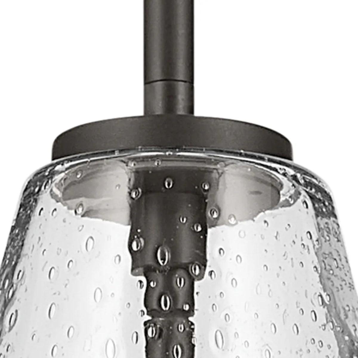 Everly 15" 1-Light Cone Pendant Light with Clear Seeded Glass, Olde Bronze Finish - Bees Lighting