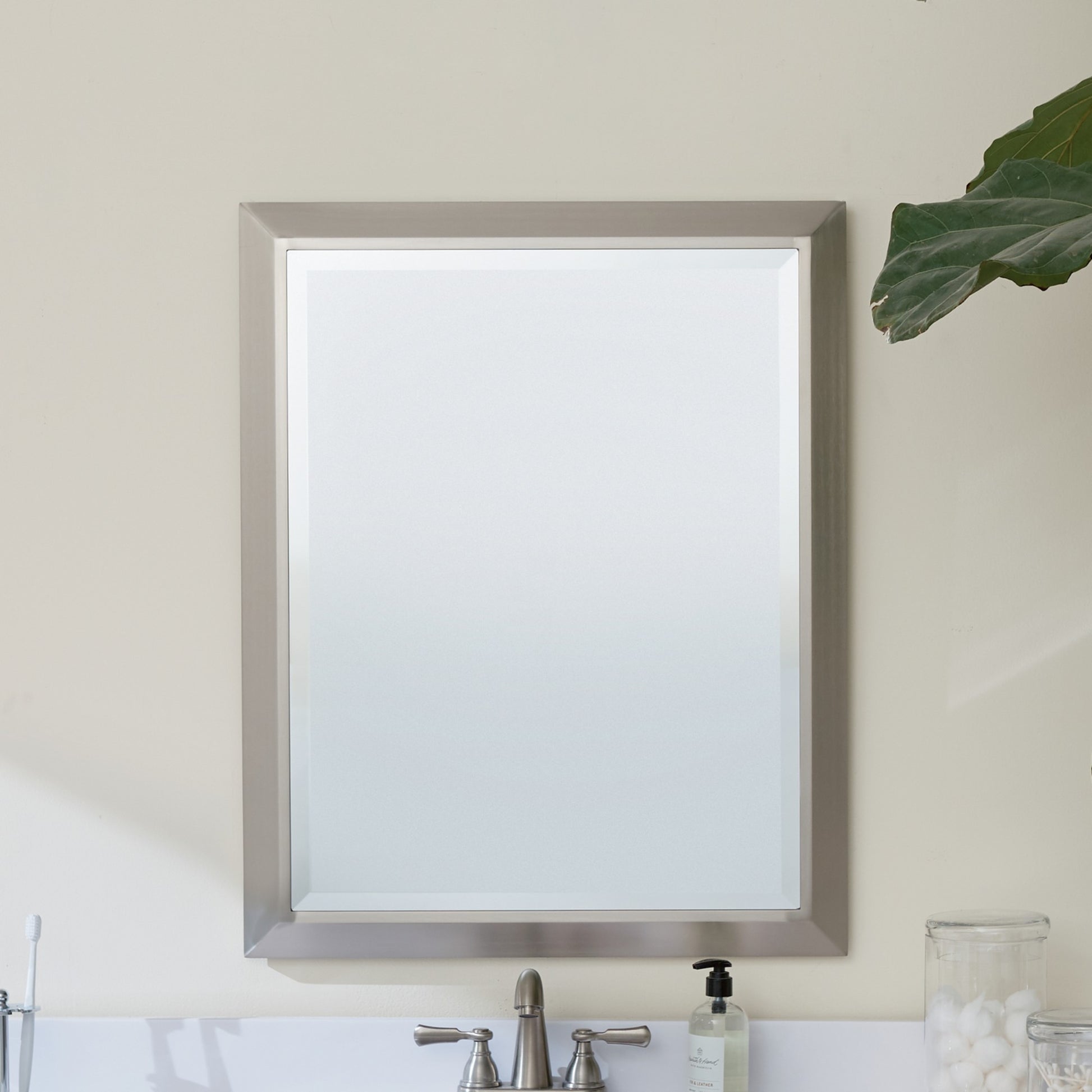 Classic 30" X 24" Wall Mirror, Brushed Nickel finish - Bees Lighting