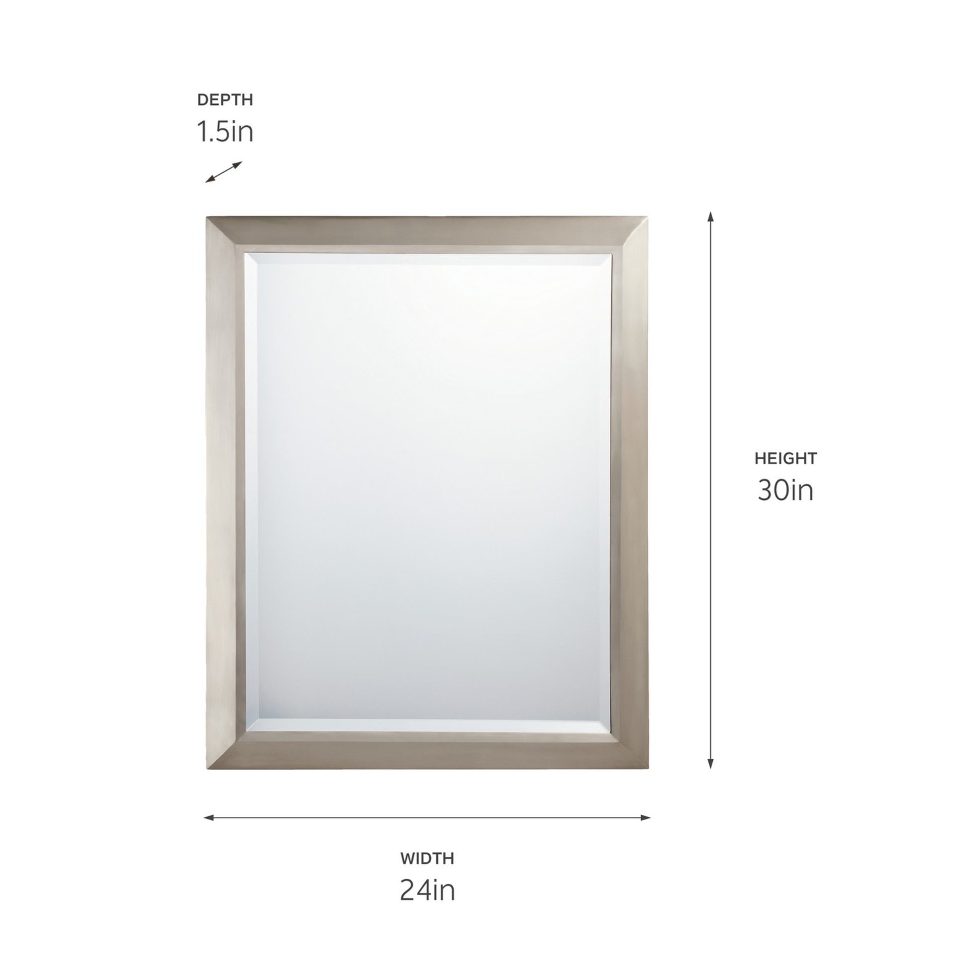 Classic 30" X 24" Wall Mirror, Brushed Nickel finish - Bees Lighting