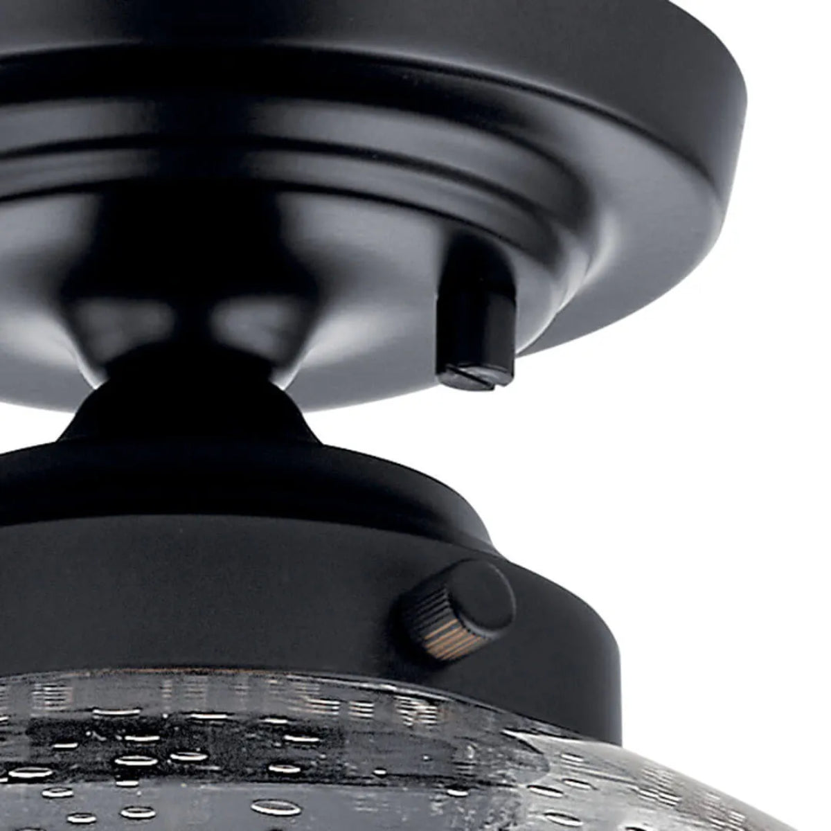 Avery 11" Semi-Flush Mount Light with Clear Seeded Glass, Black Finish - Bees Lighting