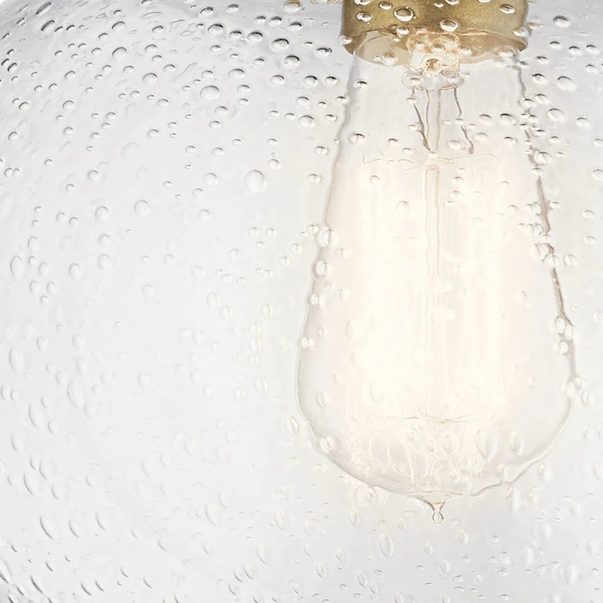 Avery 11" Semi-Flush Mount Light with Clear Seeded Glass, Natural Brass Finish - Bees Lighting