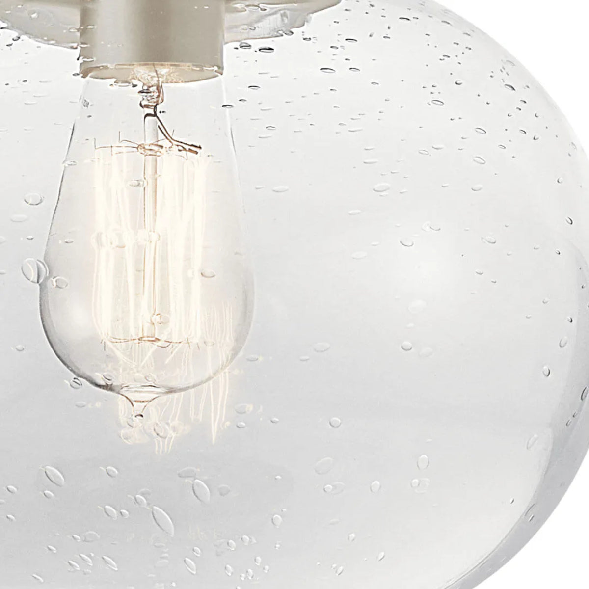 Avery 11" Semi-Flush Mount Light with Clear Seeded Glass, Brushed Nickel Finish - Bees Lighting