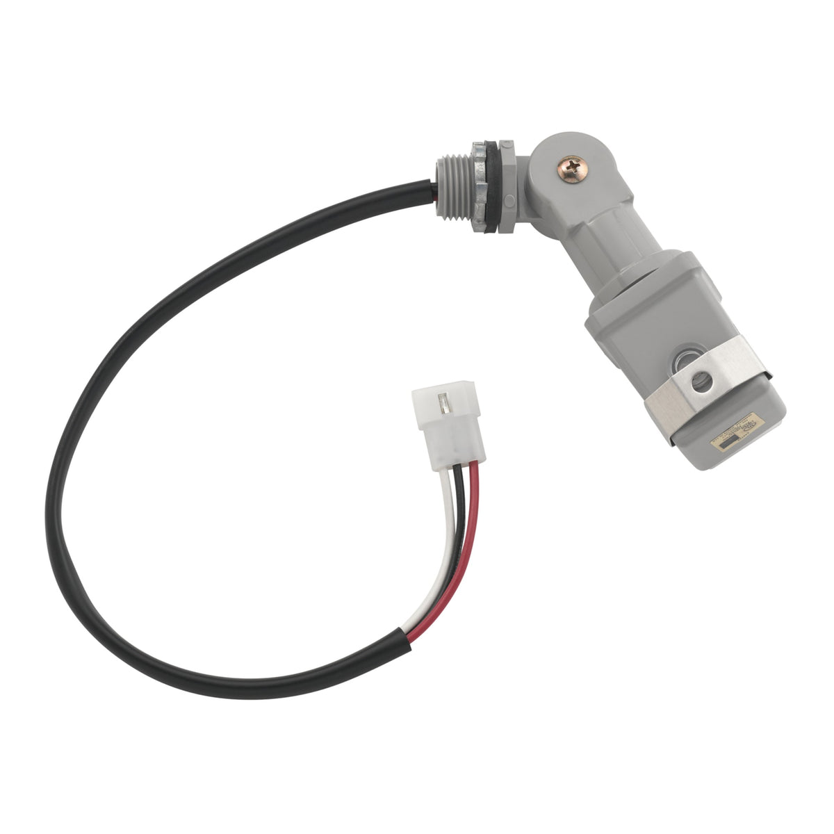 Black lighting accessory component with gray connector and two-pin plug wire