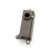 Textured architectural bronze lighting accessory bracket with mounting holes and circular opening