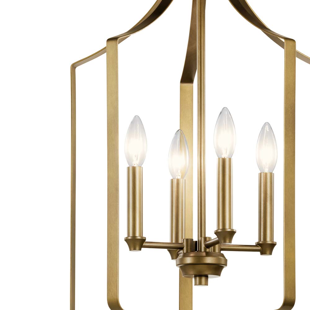 Morrigan 15 in. 4 Lights Chandelier Brass Finish - Bees Lighting