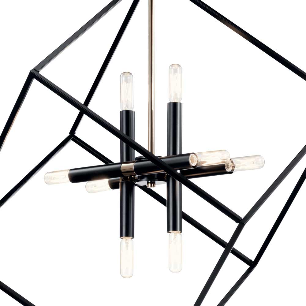 Cartone 26 In. 8 Lights Pendant Light Black Finish - Bees Lighting