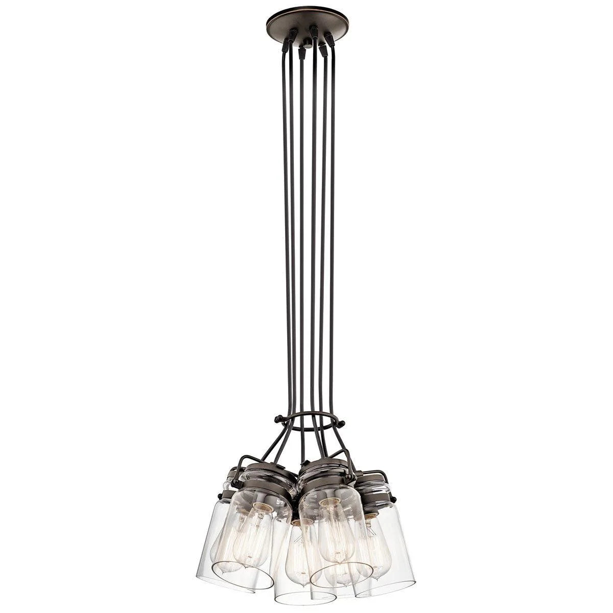 Brinley 12 in. 6 Lights Pendant Light Bronze Finish - Bees Lighting