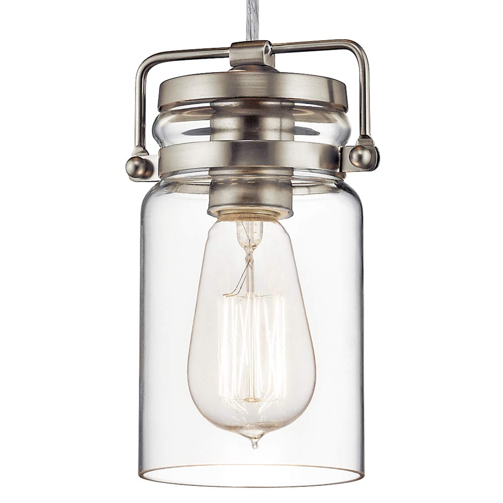 Brinley 5 in. Pendant Light Nickel Finish - Bees Lighting