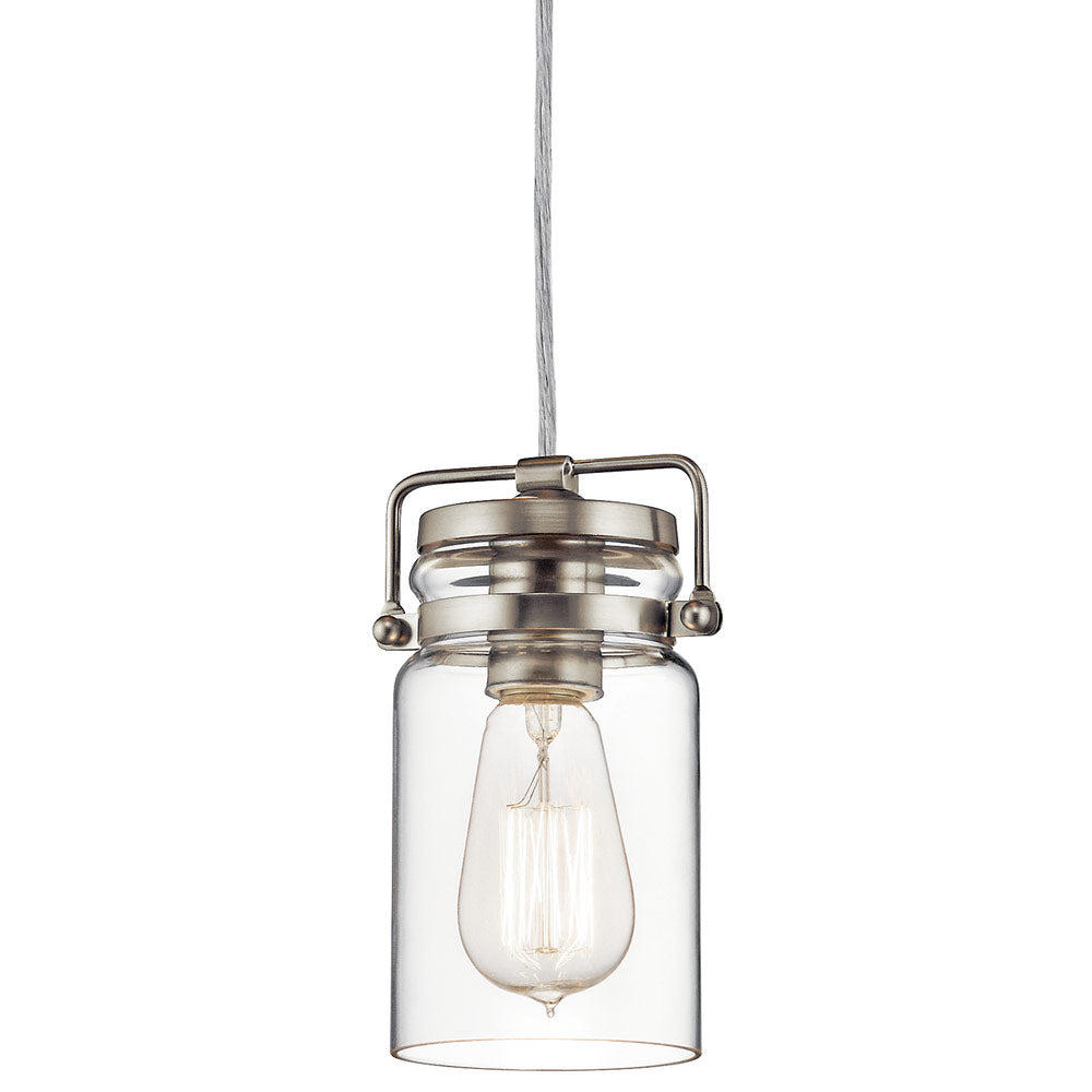 Brinley 5 in. Pendant Light Nickel Finish - Bees Lighting