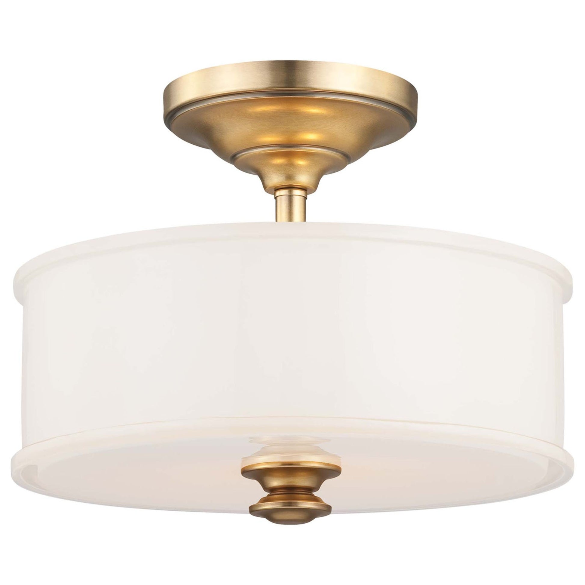 Harbour Point 14" 2-Light Semi-Flush Mount, Liberty Gold Finish - Bees Lighting
