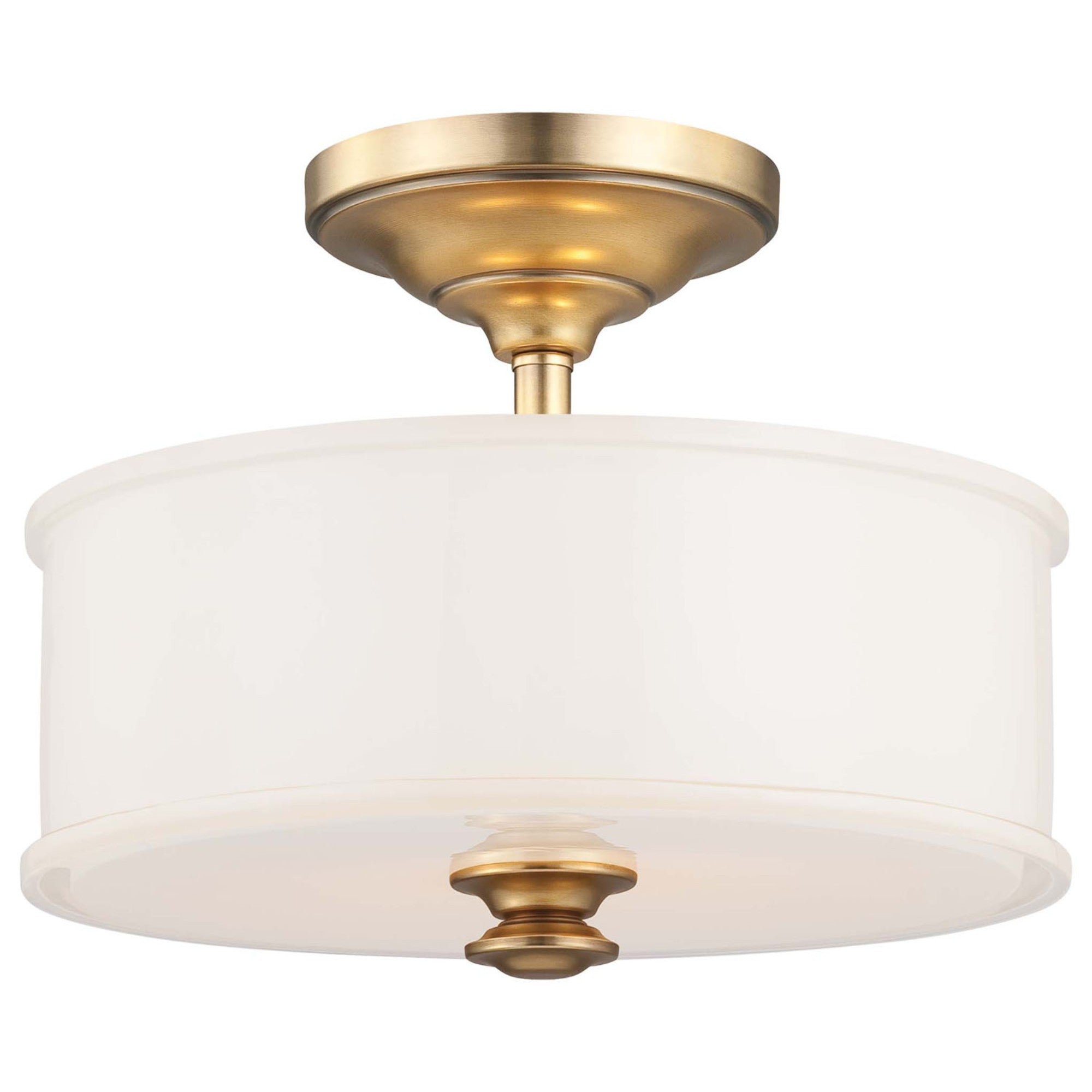 Harbour Point 14" 2-Light Semi-Flush Mount, Liberty Gold Finish - Bees Lighting