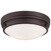 13" 2-Light Flush Mount, Lathan Bronze Finish - Bees Lighting