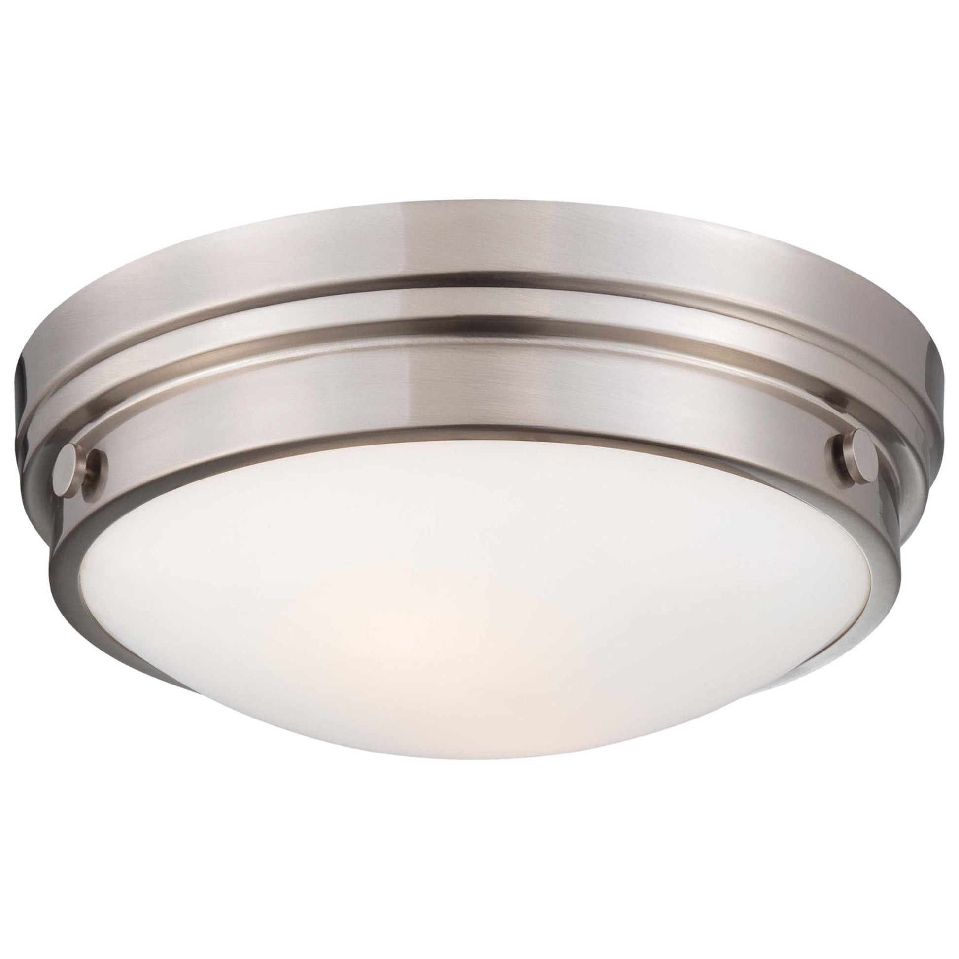 13" 2-Light Flush Mount, Brushed Nickel Finish - Bees Lighting