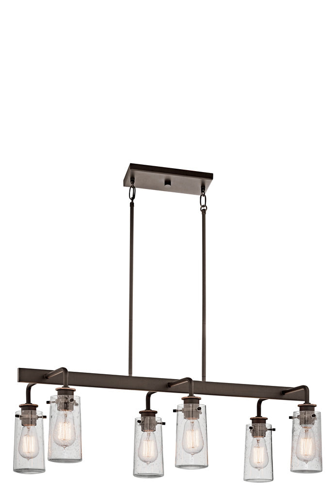 Braelyn 34 in. 6 Lights Linear Chandelier Bronze Finish - Bees Lighting