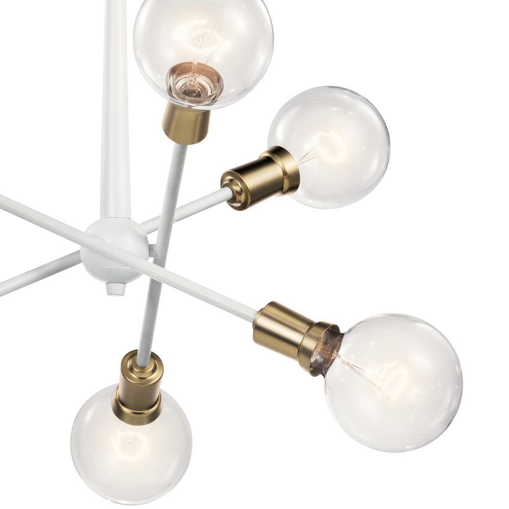 Armstrong 20 in. 6 Lights Chandelier White Finish - Bees Lighting